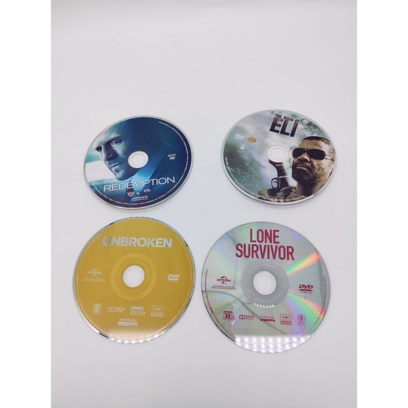 War Movie Lot DVDs 4 Movies Lone Survivor Unbroken Redemption The Book Of Eli - Picture 8 of 9